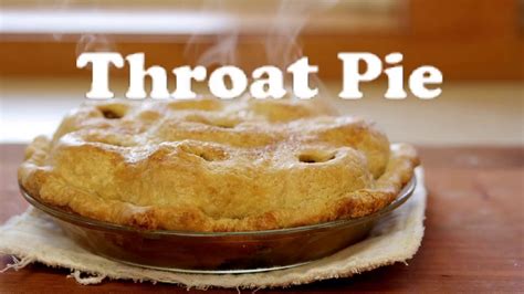 A scratchy, muffled or throaty voice. . Throat pie